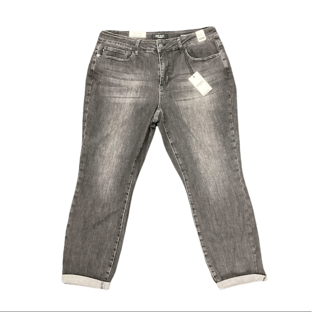 Plus Size Judy Blue Mid Rise Black Wash Boyfriend Jeans